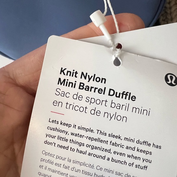 LULULEMON Knit Nylon Mini Barrel Duffle Bag 5L in Oasis Blue *RARE* NWT - Picture 16 of 16